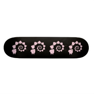 Spiraal van roze olifanten. skateboard