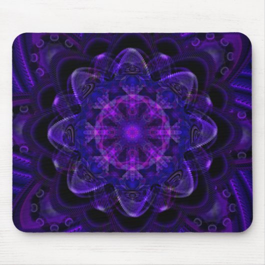 Spiraal ventilatorfractal donker Paars UV Pixel Muismat (Voorkant)