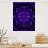 Spiraal ventilatorfractal donker Paars UV Pixel Poster (Keuken)