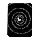 Spiraal voor Pi op Zwarte Decoratie Magneet (Verticaal)