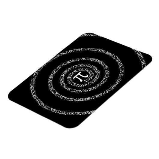 Spiraal voor Pi op Zwarte Decoratie Magneet (Linkerzijde)