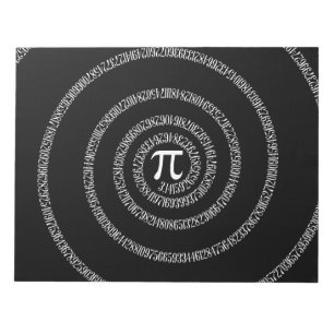 Spiraal voor Pi op Zwarte Decoratie Notitieblok