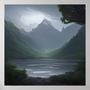 Spiraal vorm berg poster