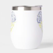 Spiraal wervelt mehandi hart Oekraïense vlag kleur (Links)