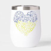 Spiraal wervelt mehandi hart Oekraïense vlag kleur (Achterkant)