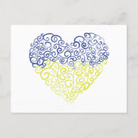 Spiraal wervelt mehandi hart Oekraïense vlag kleur