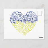 Spiraal wervelt mehandi hart Oekraïense vlag kleur Briefkaart (Achterkant)