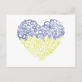 Spiraal wervelt mehandi hart Oekraïense vlag kleur Briefkaart (Voorkant)