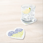 Spiraal wervelt mehandi hart Oekraïense vlag kleur Kartonnen Onderzetters (Insitu)