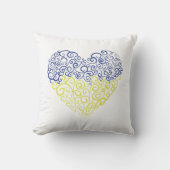 Spiraal wervelt mehandi hart Oekraïense vlag kleur Kussen (Voorkant)