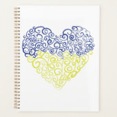 Spiraal wervelt mehandi hart Oekraïense vlag kleur Planner (Voorkant)