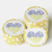 Spiraal wervelt mehandi hart Oekraïense vlag kleur Poker Chips (Opstapeling)