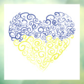 Spiraal wervelt mehandi hart Oekraïense vlag kleur Raamsticker (Vel 3)