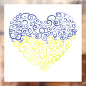 Spiraal wervelt mehandi hart Oekraïense vlag kleur Raamsticker (Vel 2)