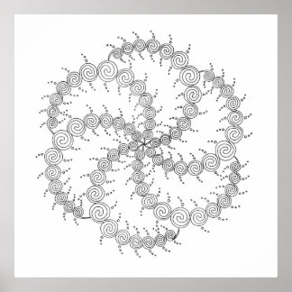 Spiraal wiel III Poster