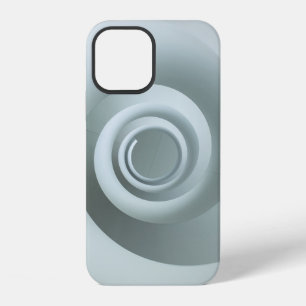 Spiraal witte en grijze illustratie iPhone 12 hoesje