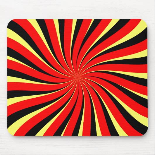 Spiraal Zwart Rood Geel Muismat (Voorkant)