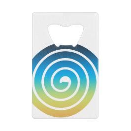 SPIRAALBLAUW EN GROEN CREDITKAART FLESSENOPENER