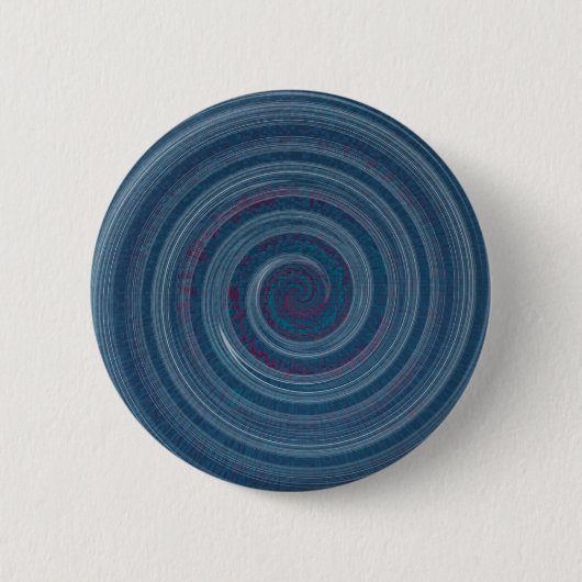 spiraalblauw - hypnotisch ronde button 5,7 cm (Voorkant)
