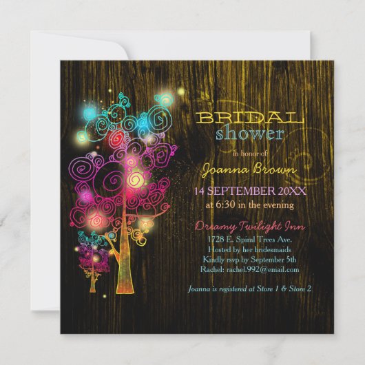 Spiraalbomen rustiek land Vrijgezellenfeest Kaart (Voorkant)