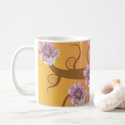 Spiraalboom Met Bloem Koffiemok (Met donut)