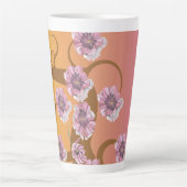 Spiraalboom Met Bloem Latte Mok (Voorkant)