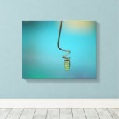 Spiraaldraad Thread Blauwe Abstracte Foto Tegel Canvas Afdruk (Insitu (Houten vloer))