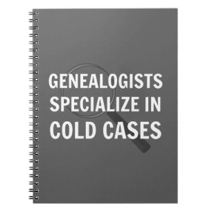 Spiraalgebonden notitieboek over genealogie (grijs