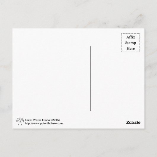 Spiraalgolven Fractaal Briefkaart (Achterkant)