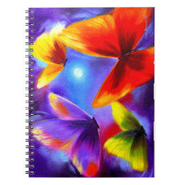 Spiraallaptops Kleurrijke vlinderschilderkunst Notitieboek