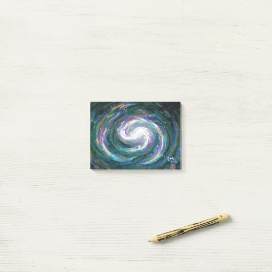 Spiraalmelkweg in de ruimte post-it® notes (Op bureau)