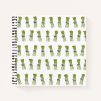 Spiraalnotitieboek met groene asperge ontwerp notitieboek