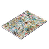 Spiraalnotitieboek met mixed media bloemschilderku notitieboek (Linkerzijde)