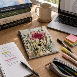 Spiraalnotitieboek met wilde bloemen notitieboek
