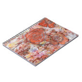 Spiraalnotitieboekje met mixed media oranje bloeme notitieboek (Linkerzijde)