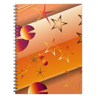 Spiraalnotitieboekje met oranje abstract ontwerp  notitieboek