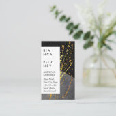 Spiraalpatroon Leisteen Goud Spatten Visitekaartje (Staand voorkant)