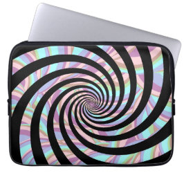 Spiraalpatroon met pasteltinten laptop sleeve