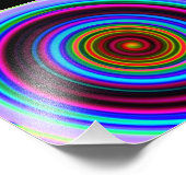 Spiraalpatroon Neon Retro Foto Afdruk (Hoek)