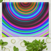 Spiraalpatroon Neon Retro Theedoek (Gevouwen)