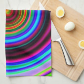 Spiraalpatroon Neon Retro Theedoek (Quarter Fold)