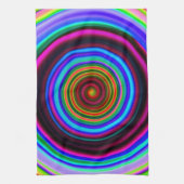 Spiraalpatroon Neon Retro Theedoek (Verticaal)