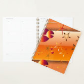 Spiraalplanner met oranje abstract ontwerp  planner (Display)