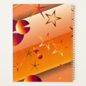 Spiraalplanner met oranje abstract ontwerp  planner (Achterkant)