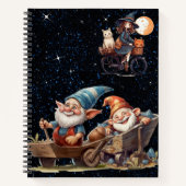 Spiraalschrift Cute Heks en Blij Gnome Notitieboek (Voorkant)