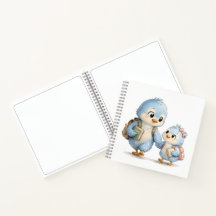 Spiraalschrift met blauwe vogelsiblings