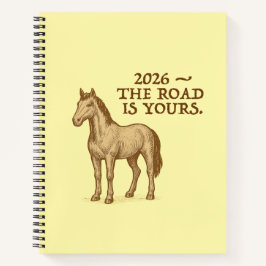 Spiraalschrift met motiverende tekst en paard notitieboek
