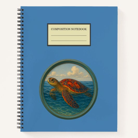 Spiraalschrift Zeeschildpad Notitieboek (Voorkant)