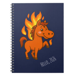 Spiraalschriften met een rode paard notitieboek