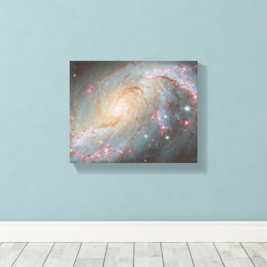 Spiraalstelsel NGC 1672 Canvas Afdruk (Insitu (Houten vloer))